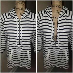 💙🤍 Karen Scott Striped Hoodie